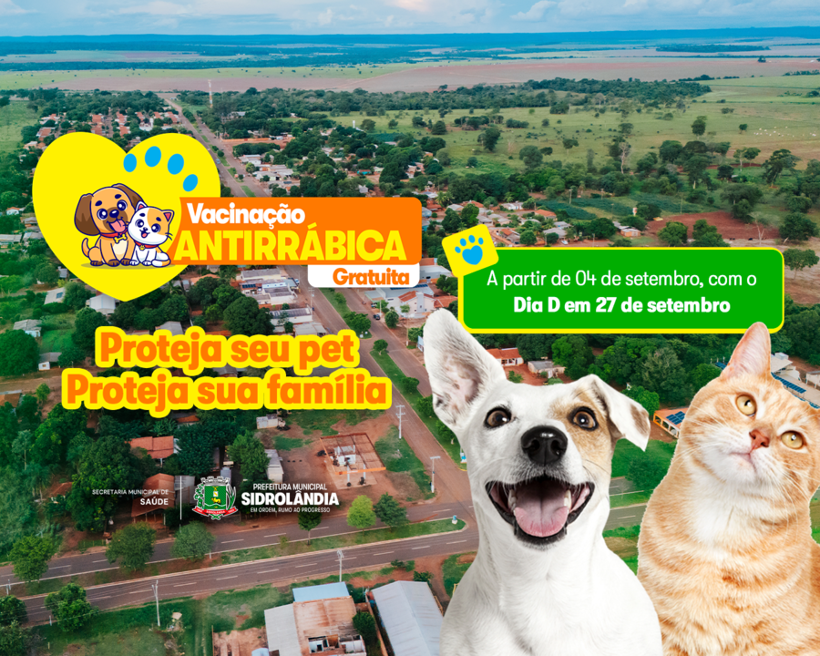 Campanha de Vacinação Antirrábica tem início em Sidrolândia com ações nas comunidades e Dia D em setembro