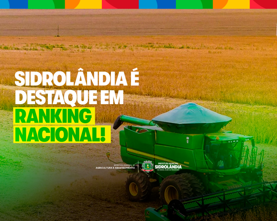 Sidrolândia está em 8º lugar entre as cidades com o mais elevado desenvolvimento agropecuário do Brasil