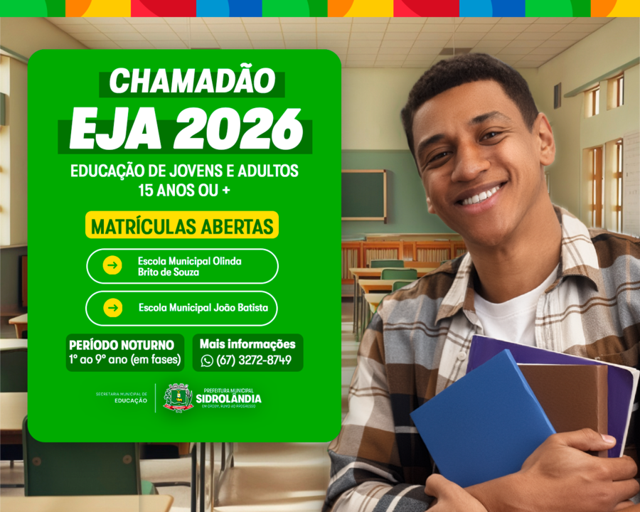 Matrículas abertas: EJA oferece oportunidade de retorno aos estudos no período noturno
