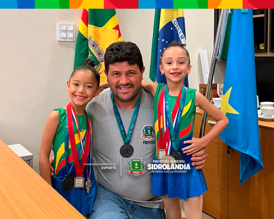 Pequenas ginastas visitam o Paço Municipal e compartilham suas conquistas