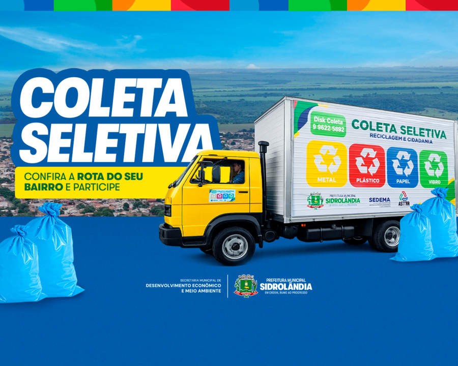 Confira a rota atualizada da coleta seletiva e saiba quais materiais podem ser reciclados