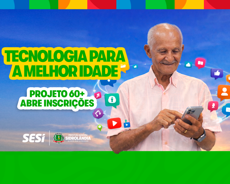 Tecnologia na melhor idade: inscrições abertas para o Projeto 60+ em Sidrolândia