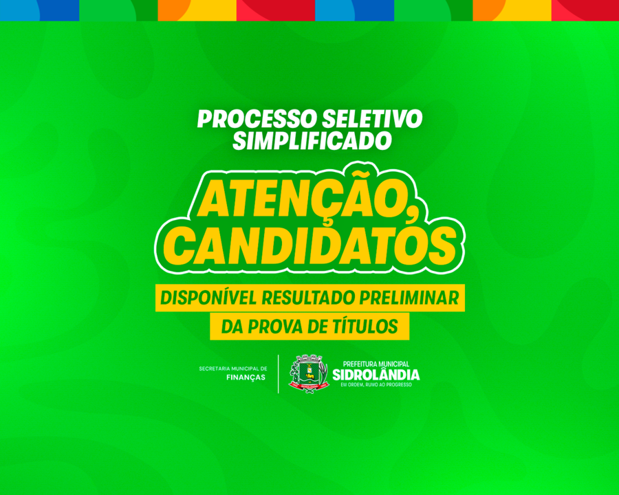 Sidrolândia divulga resultado preliminar da prova de títulos do processo seletivo