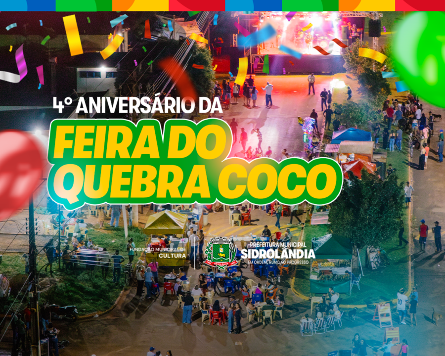Aniversário de 4 anos da Feira do Quebra Coco terá programação especial neste sábado (4)