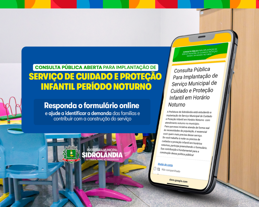 Consulta sobre atendimento infantil noturno em Sidrolândia é prorrogada até 22 de maio