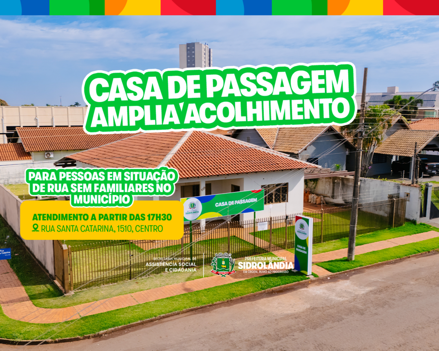 Casa de Passagem terá acolhimento ampliado durante período de frio em Sidrolândia