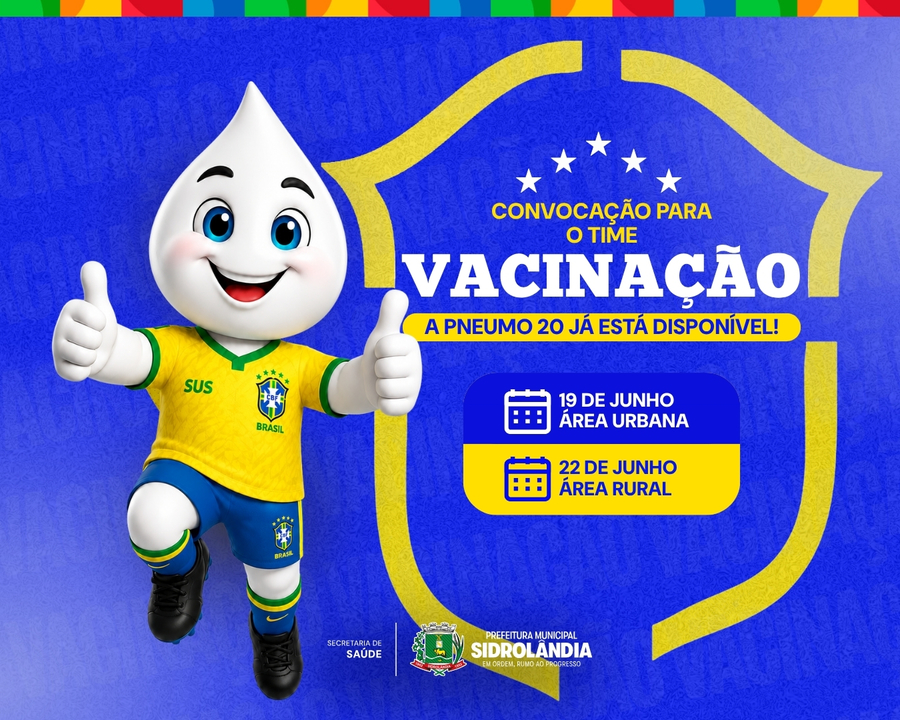 Saúde inicia aplicação da vacina Pneumocócica 20-valente em todas as unidades de Sidrolândia