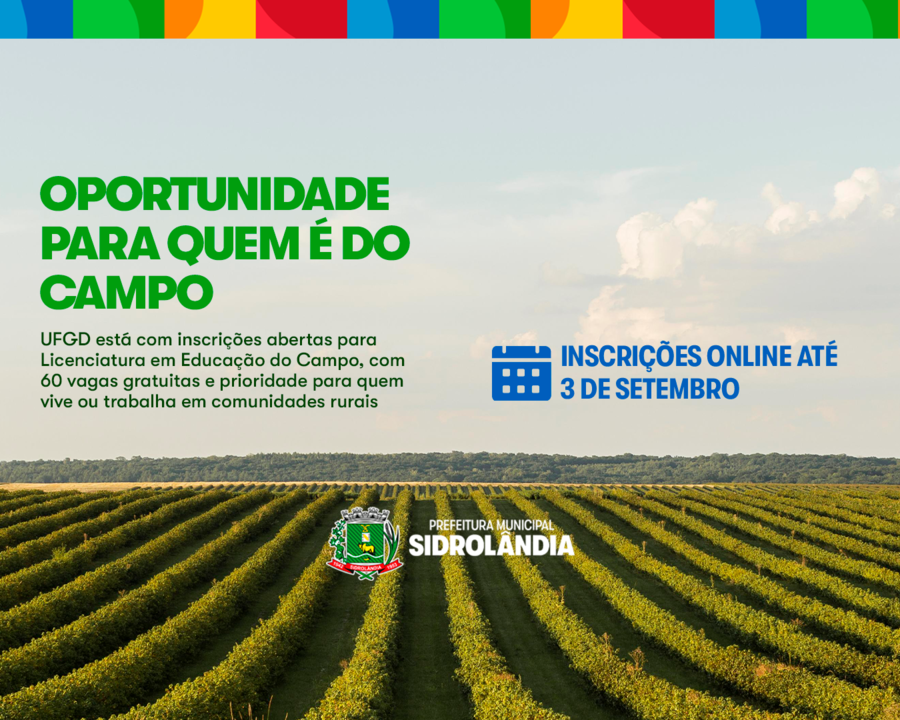 UFGD abre inscrições para Licenciatura em Educação do Campo com 60 vagas gratuitas