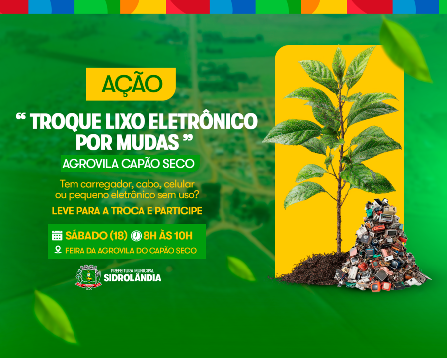  Feira da Agrovila do Capão Seco recebe troca de lixo eletrônico por mudas neste domingo (19)