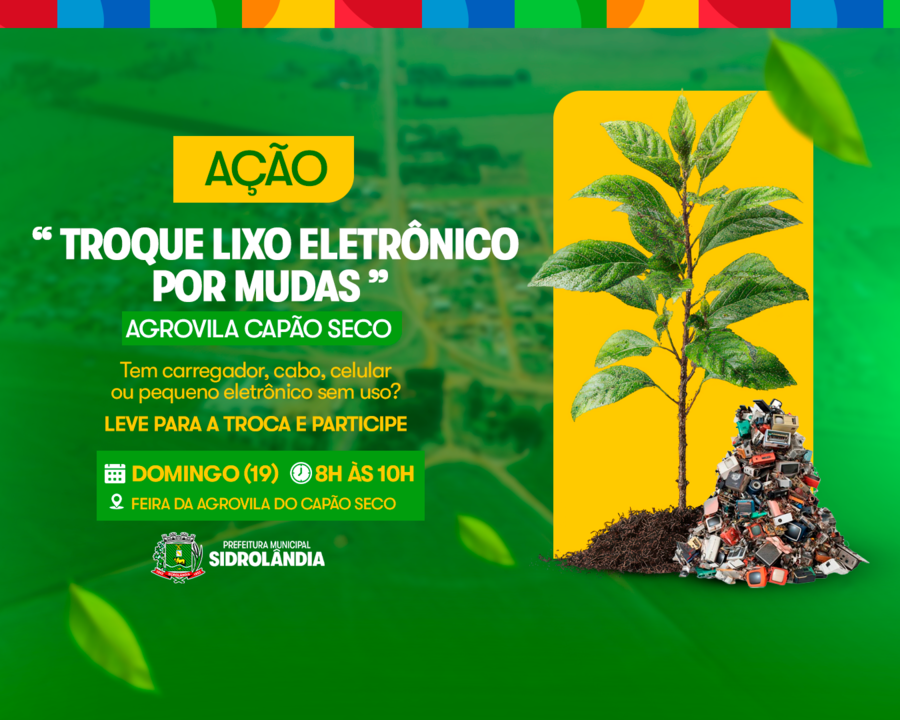  Feira da Agrovila do Capão Seco recebe troca de lixo eletrônico por mudas neste domingo (19)