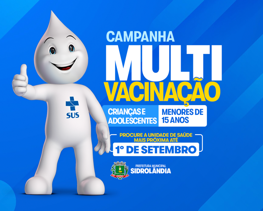 Campanha de Multivacinação segue até 1º de setembro em todas as Unidades de Saúde de Sidrolândia 