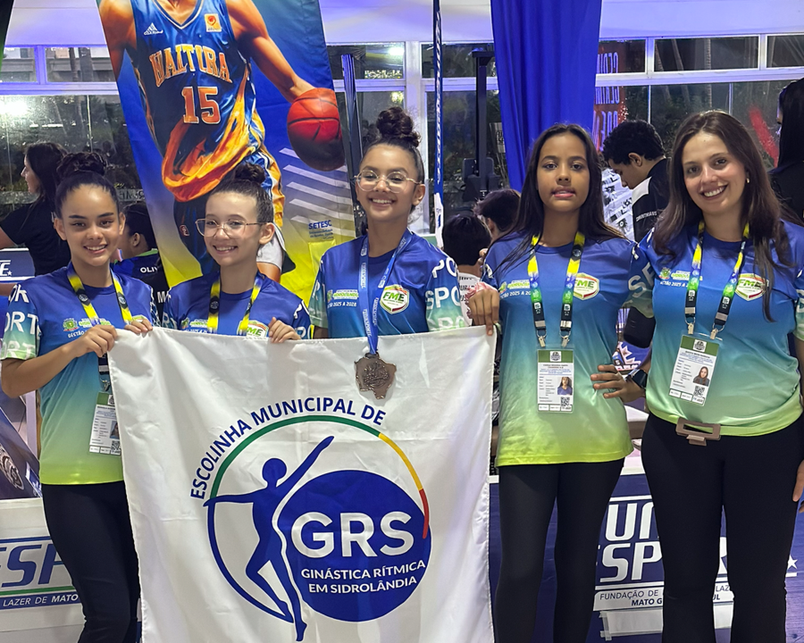 Atletas de Sidrolândia estreiam na ginástica rítmica dos Jogos Escolares com pódio na categoria infantil