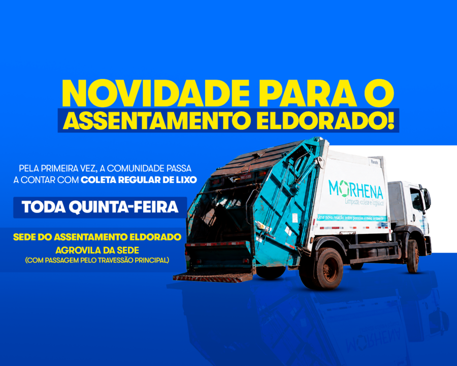 Assentamento Eldorado passa a contar, pela primeira vez, com coleta regular de lixo