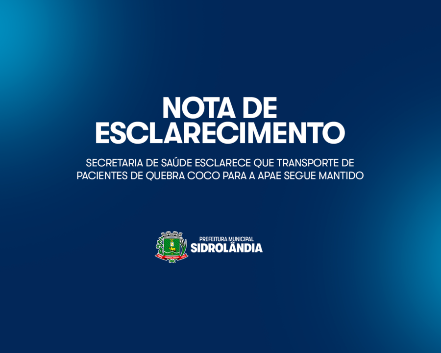 Secretaria de Saúde esclarece que transporte de pacientes de Quebra Coco para a APAE segue mantido
