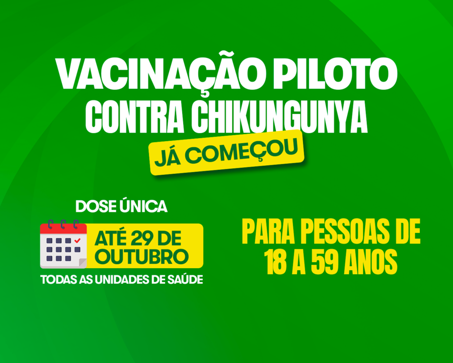Saúde inicia vacinação piloto contra a chikungunya para pessoas de 18 a 59 anos